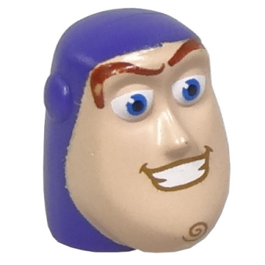 dark purple minifigure head modified buzz lightyear pattern