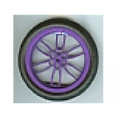 dark purple wheel 75mm d x 17mm motorcycle with black tire 94.2mm d x 22mm motorcycle racing tread 88517 88516
