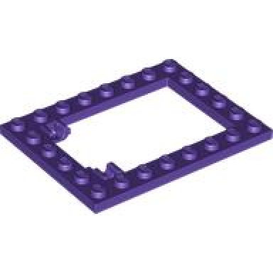 dark purple plate modified 6 x 8 trap door frame horizontal long pin holders