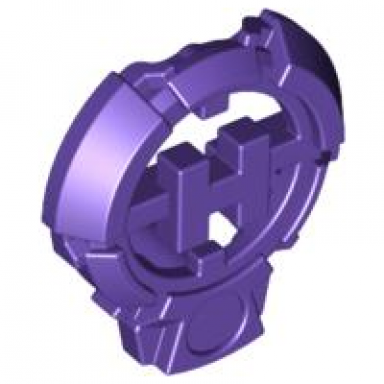 dark purple hero factory chest badge with h and flat bottom