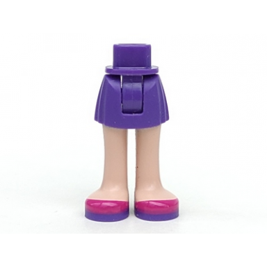 dark purple mini doll hips and skirt light nougat legs and dark purple and magenta shoes pattern - thick hinge