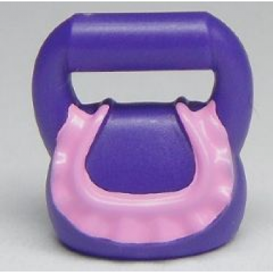dark purple friends accessories purse bag round with bright pink ruffle pattern