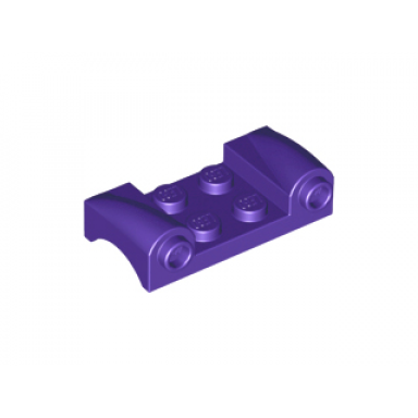 dark purple vehicle mudguard 2 x 4 with headlights and curved fenders