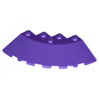 dark purple brick round corner 6 x 6 with slope 33 edge facet cutout