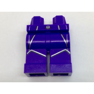 dark purple hips and legs with silver buckle and angular stripes pattern