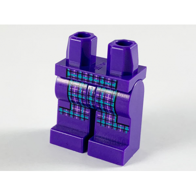 dark purple hips and legs with long coattails dark turquoise and bright pink plaid pattern