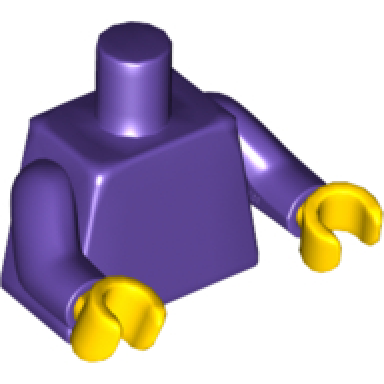 dark purple torso plain dark purple arms yellow hands