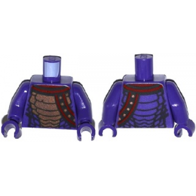 dark purple torso ninjago snake with black and copper scales and shoulder strap pattern dark purple arms dark purple hands