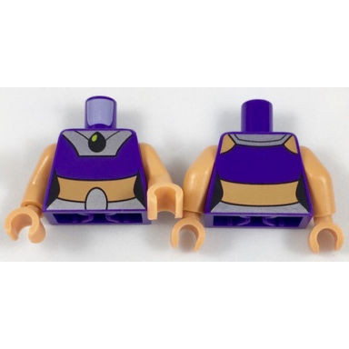 dark purple torso female top with silver yoke and belt black pendant nougat midriff pattern nougat arms nougat hands