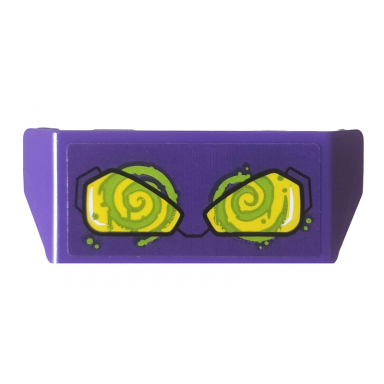 dark purple vehicle spoiler with bar handle with yellow headlights and lime spirals pattern sticker - set 76159