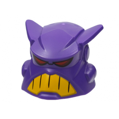 dark purple large figure head with red eyes and yellow teeth pattern emperor zurg