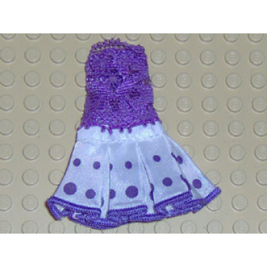 dark purple belville clothes dress adult sleeveless net top white skirt with dark purple dots pattern