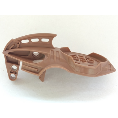 light brown bionicle visorak head with 7 pin holes and axle hole roporak
