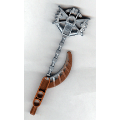 light brown bionicle weapon hordika claw club with molded pearl light gray flexible end pattern