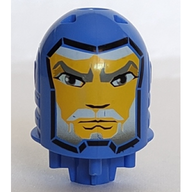 blue-violet large figure head with king mathias pattern - black line around face