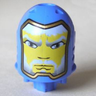blue-violet large figure head with king mathias pattern - gold line around face
