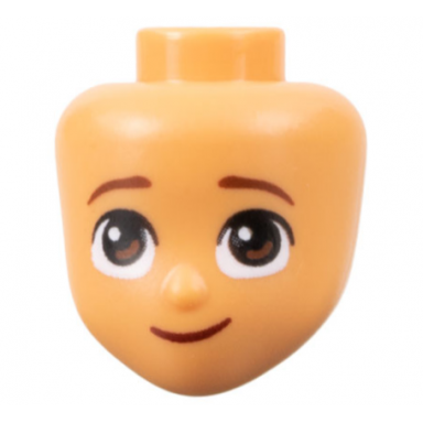 nougat mini doll head friends with reddish brown eyebrows and grin medium brown eyes pattern