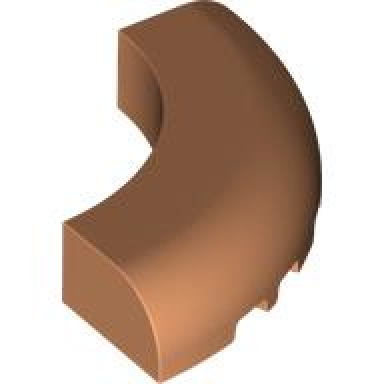 nougat brick round corner 5 x 5 without studs