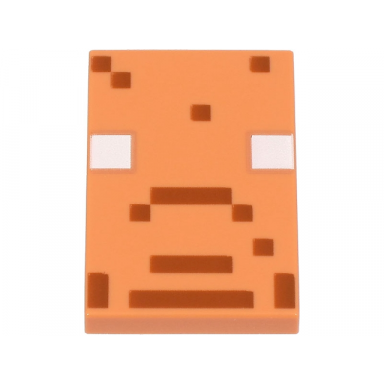 nougat tile 2 x 3 with pixelated white and dark orange squares and rectangles pattern minecraft hoglin face