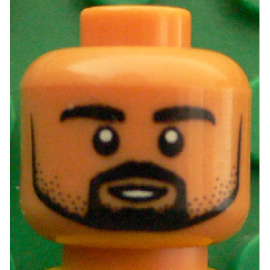 nougat minifigure head black beard and stubble white pupils small open smile pattern sami khedira