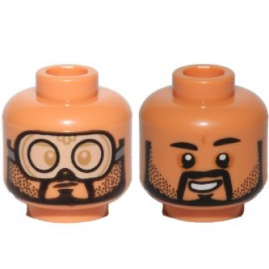 nougat minifigure head dual sided glasses with black goggles frown smile without goggles pattern sw bodhi rook