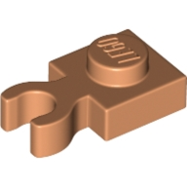 nougat plate modified 1 x 1 with open o clip thick vertical grip