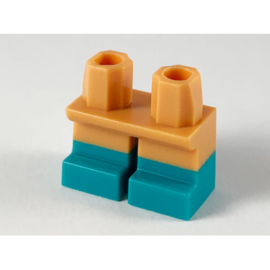 nougat legs short with molded dark turquoise lower legs boots pattern