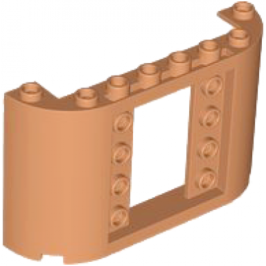 nougat panel 2 x 8 x 4 with 2 x 3 1 3 cutout with 4 studs on each side