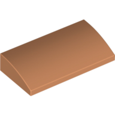 nougat slope curved 2 x 4 x 2 3 with bottom tubes
