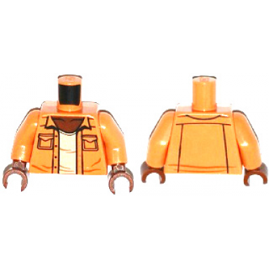 nougat torso open shirt with 2 pockets and silver buttons light nougat undershirt pattern nougat arms reddish brown hands