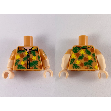 nougat torso hawaiian shirt pattern light nougat arms with nougat short sleeves and hawaiian pattern light nougat hands
