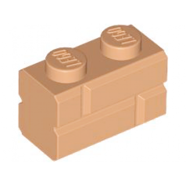 nougat brick modified 1 x 2 with masonry profile