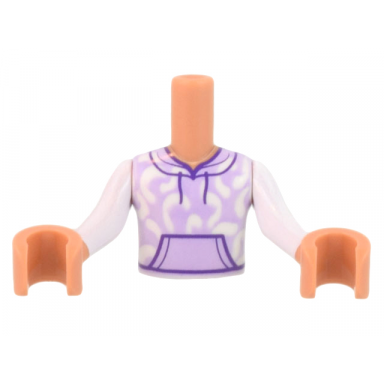 torso mini doll boy white and lavender hoodie pattern nougat arms with hands with white sleeves