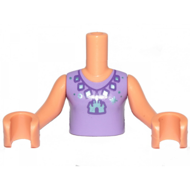 nougat torso mini doll girl medium lavender top with castle necklace pattern nougat arms with hands
