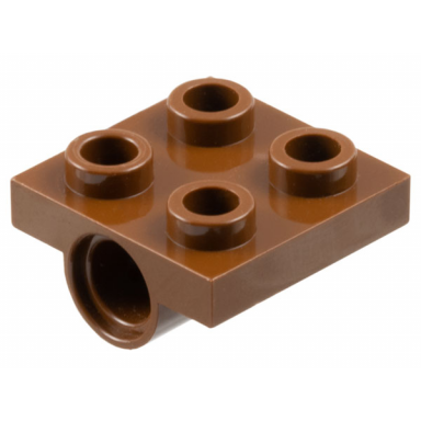 brown plate modified 2 x 2 with pin hole