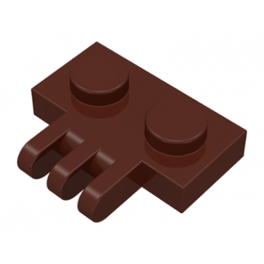 brown hinge plate 1 x 2 with 3 fingers on side