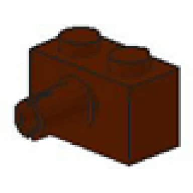 brown brick modified 1 x 2 with pin