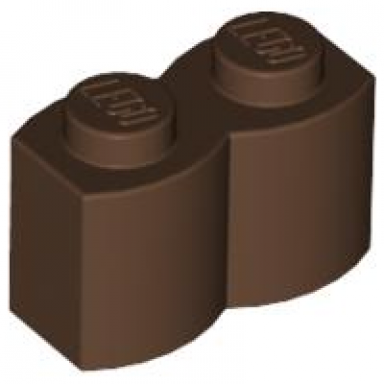 brown brick modified 1 x 2 with log profile