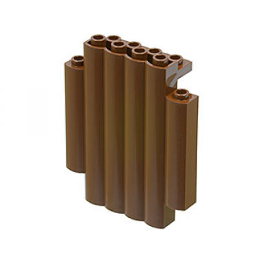 brown panel 2 x 6 x 6 with log profile palisade