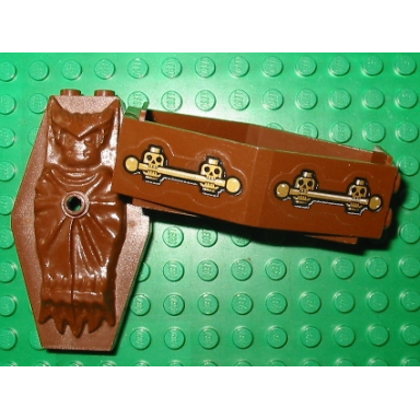 brown container coffin with vampire relief lid and skulls pattern stickers - set 1381