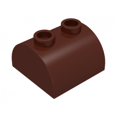 brown slope curved 2 x 2 double with 2 hollow studs