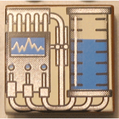 brown tile 2 x 2 with graduated cylinder and graph blue pattern sw vaporator