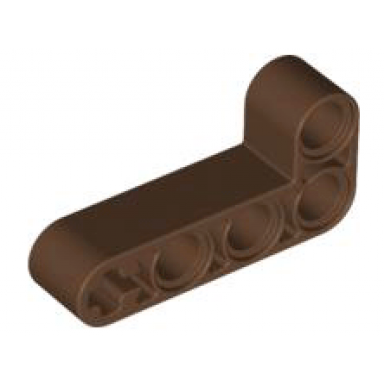 brown technic liftarm modified bent thick l-shape 2 x 4