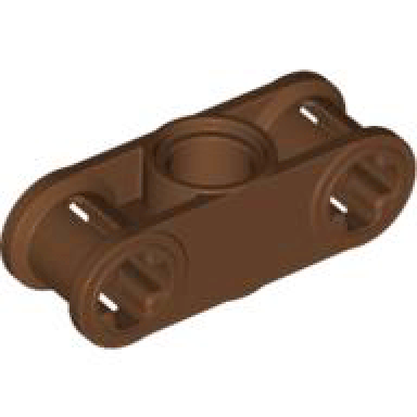 brown technic axle and pin connector perpendicular 3l with center pin hole