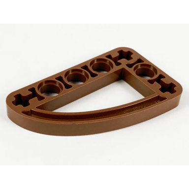 brown technic liftarm modified l-shape quarter ellipse thin 3 x 5