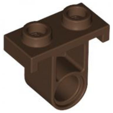 brown technic pin connector plate with hole on bottom