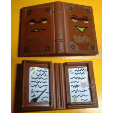 brown minifigure utensil book 2 x 3 with belville faces and spells pattern stickers - sets 5804 5962