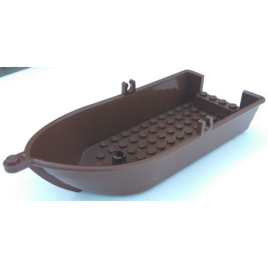 brown boat 18 x 8 x 3 1 3 with oarlocks