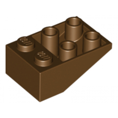 brown slope inverted 33 3 x 2 with flat bottom pin without connections between studs