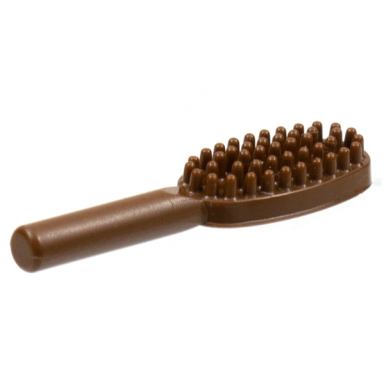brown minifigure utensil hairbrush - 14mm handle
